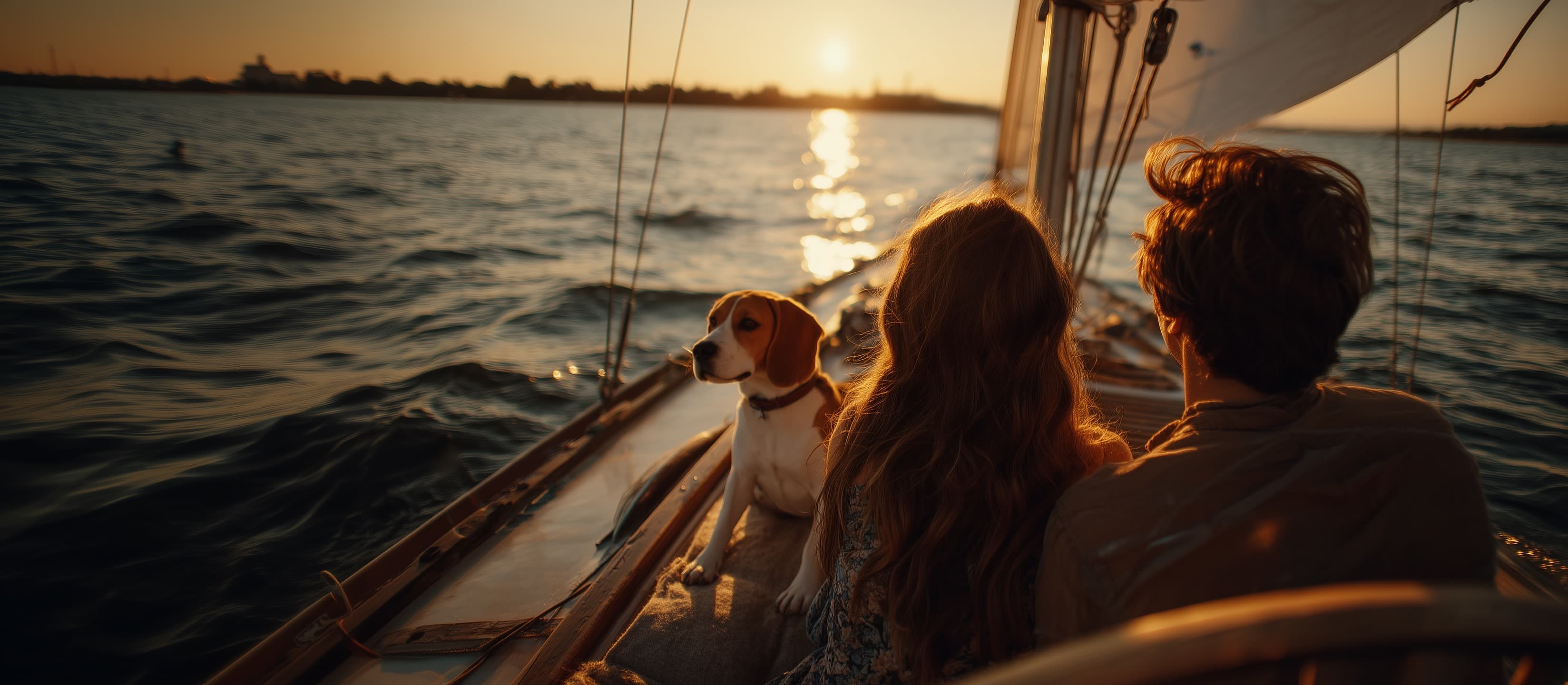 Couple looking at their laptop while sitting in the garden